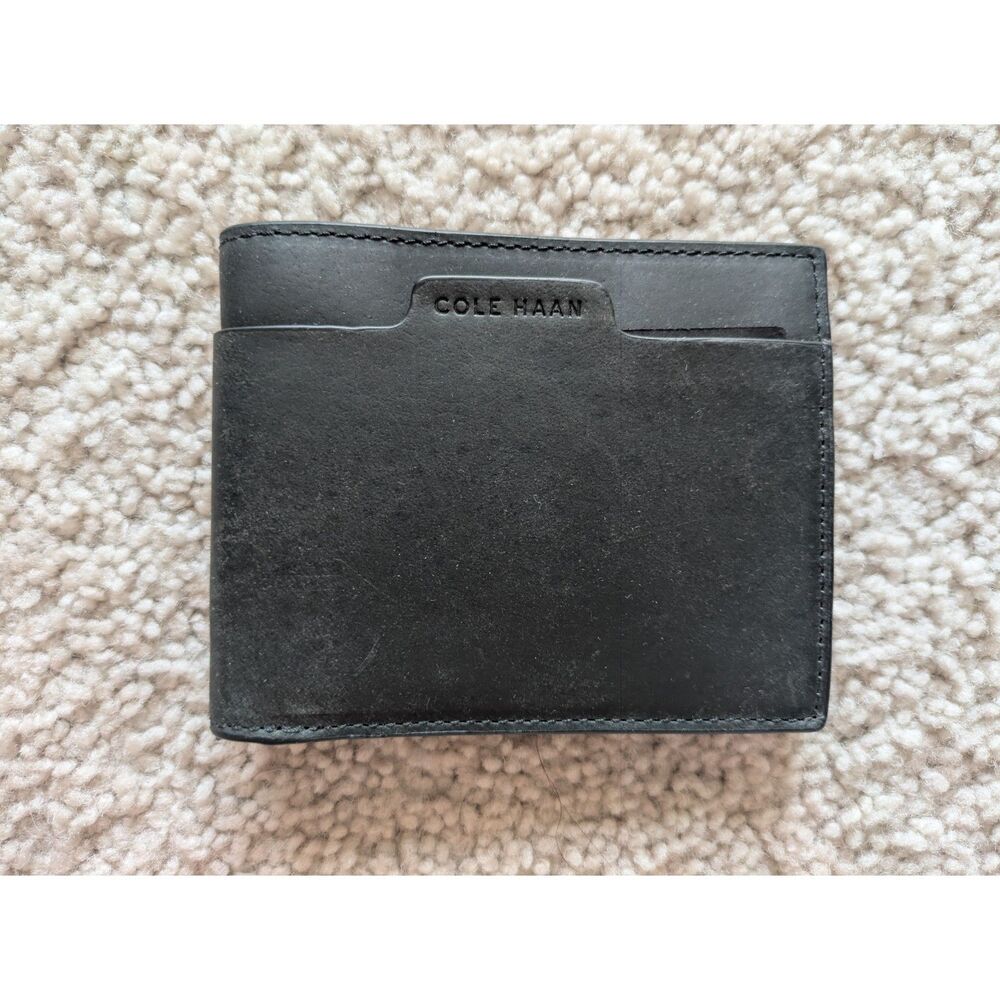 NIB Cole Haan Black Leather RFID Protection Wallet